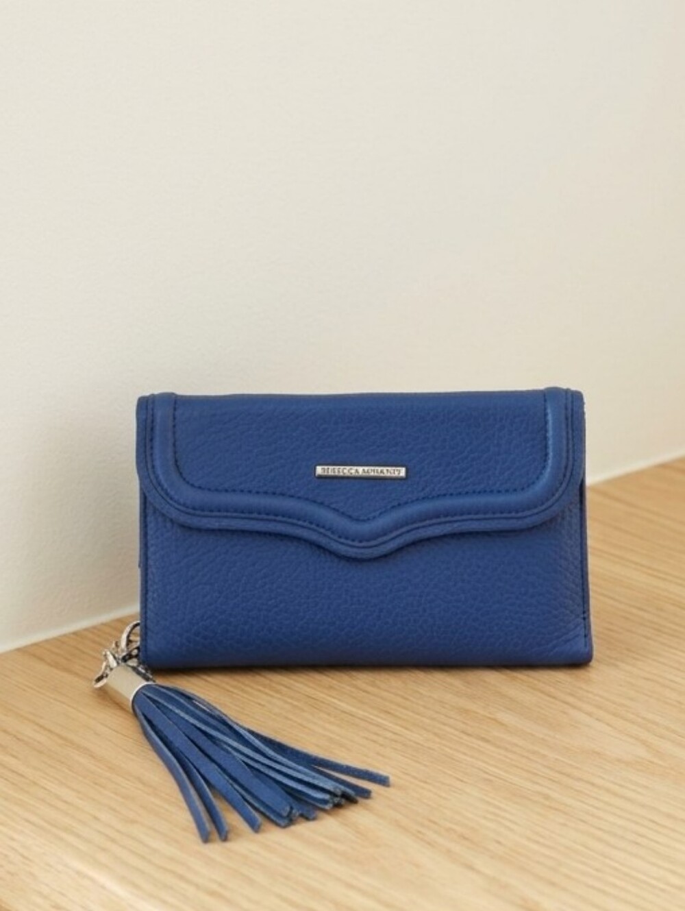 Rebecca Minkoff Cobalt Blue Pebbled Leather Phone Wallet Wristlet - PRISTINE